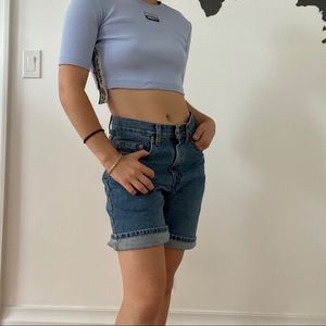 Light blue adidas crop top